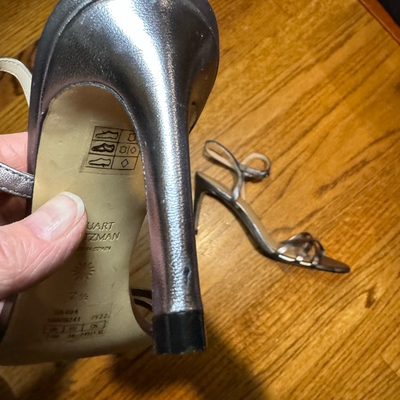 Brand New Stuart Weitzman Starla Silver Strappy Sandals Size 10 - Picture 11 of 16